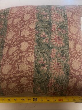 Feather Down Accent Throw Pillow 20x20 Floral Patchwork Cottage Farmhouse